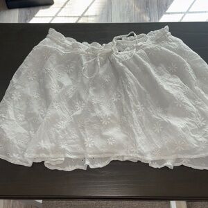 White Floral Embroidered Women's Skirt